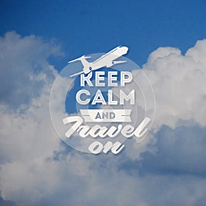 Travel design with clouds background