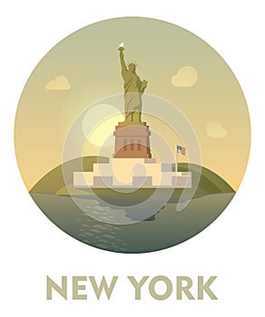 Travel destination New York icon