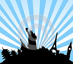 Travel destinations background