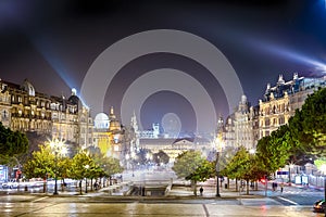 Travel Destinations. Porto City hall At Night At Twilight