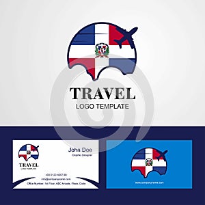 Travel Dominican Republic Flag Logo and Visiting Card Design