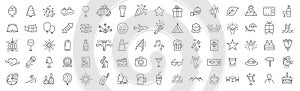 Travel and entertainment line icons collection. Big UI icon set. Thin outline icons pack. Vector illustration eps10