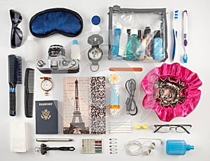 Travel Essentials Photomontage