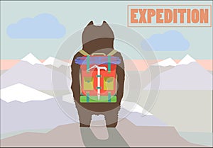 Travel Expedition concept illustration with Hiker