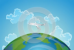 Travel famous monument. Journey concept of world countries. Time to travel around the world on plane. Vector