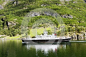 Travel on a ferry boat in Lysefjord