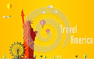 Travel and Flights background for tourist, holidays and vacation, america, london travel background