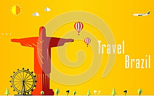 Travel and Flights background for tourist, holidays and vacation, brazil travel background