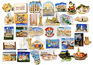 Travel fridge magnet collection