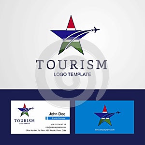 Travel Gambia flag Creative Star Logo and Business card design