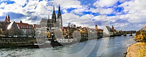 Travel in Germany - beautiful Regensburg town in Bavaria
