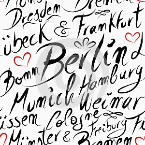 Travel Germany destination city seamless pattern