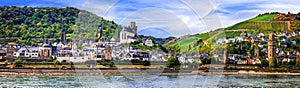 Travel in Germany, pictorial town Obwersel,over Rhine river