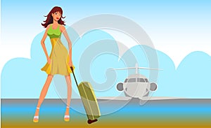 Travel girl background