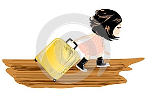 Travel girl with baggage