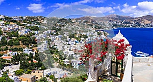 Travel in Greece - beautiful Leros island in Dodecanese. View of Agia Marina village