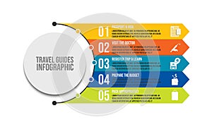 Travel guides infographi template design