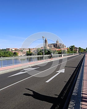 Travel guiding, shadow pointing at a turistic point, on the road