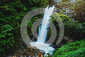 Travel the highest waterfall in Chiangmai Mae-pan waterfall rainy season forest at Doi intanon