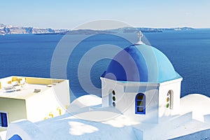 Travel holiday concept photo. Santorini island / Greece