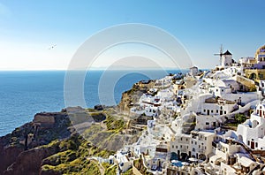 Travel holiday concept photo. Santorini island / Greece