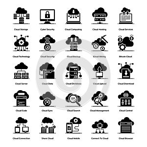 Cloud Computing solid Icons Pack