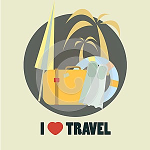 Travel icon flat design illustration