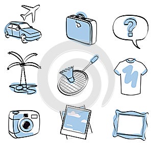 Travel icon set vector