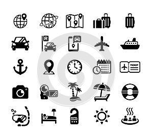 Travel icon set vector illustration