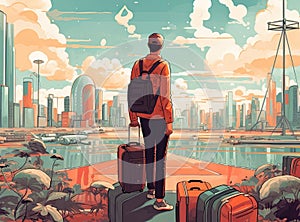 Travel illustration - made with Generative AI tools