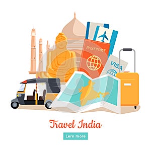 Travel India Conceptual Poster photo