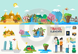 Travel infographic elements