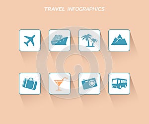 Travel infographics design with flat icons