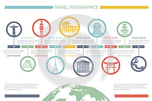 Travel infographics elements
