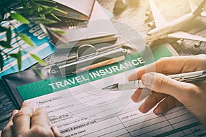 Travel insurance safe background.