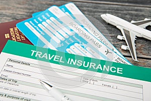 Travel insurance safe background.