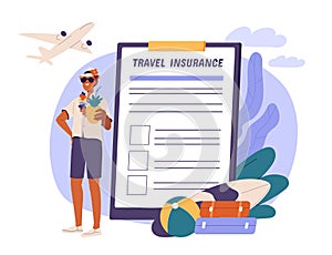 Travel insurance vector concept