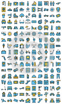 Travel Isolated Vector Icons set Every single icon can easily modify or edit