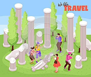 Travel Isometric Composition