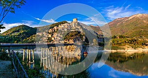 Travel in Italy - beautiful medieval village Castel di Tora and photo