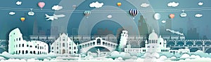 Travel italy famous landmarks Europe downtown by gondola,balloon,train