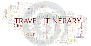 Travel Itinerary word cloud.