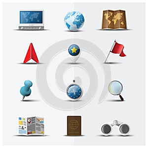Travel And Journey Navigator Icon Set Design