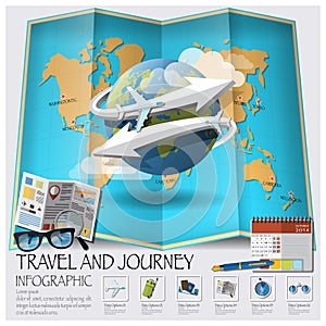 Travel And Journey World Map Infographic