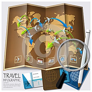 Travel And Journey World Map Infographic