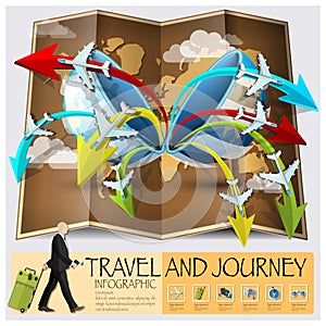 Travel And Journey World Map Infographic