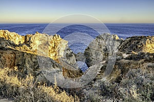 Travel and landscape photography concept, rocks and sea, Algarve, Portugal