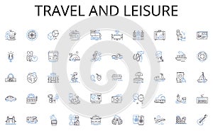 Travel and leisure line icons collection. Investment, Exchange, Shares, Stocks, Commodities, Futures, Options vector and