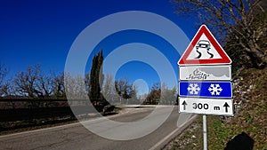 Travel Licence School. Danger European Road Sign. Education