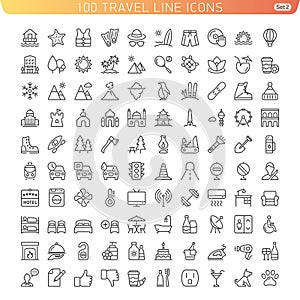 Travel Line Icons for Web and Mobile.